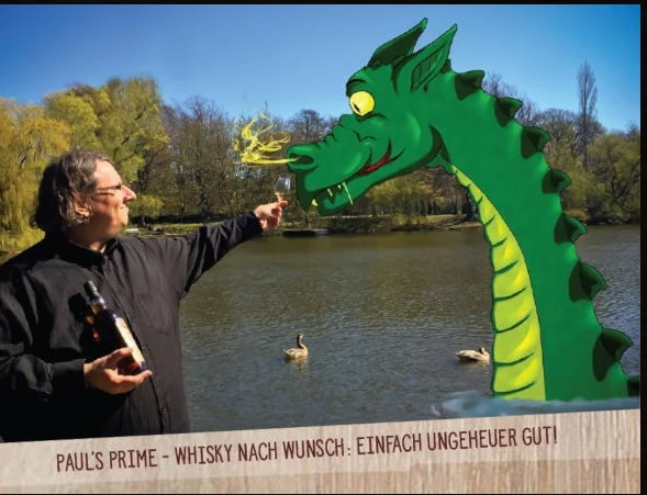 Historisches Motiv von Paul M. Hahlbohm beim Anstoßen mit dem grünen Drachen