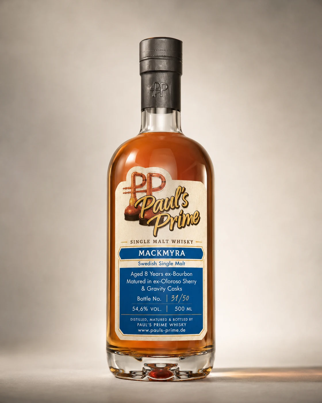 Paul’s Prime Mackmyra als heller Studio-Product-Shot